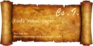 Csöndes Imre névjegykártya